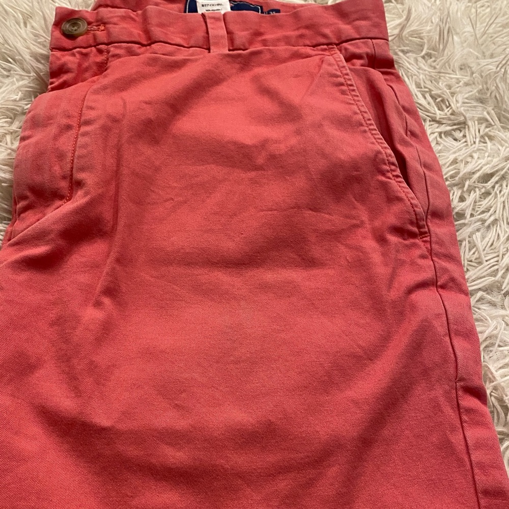 Vineyard Vines Men’s Coral Flat Front Shorts Size 35 Cotton Stretch Preppy - Picture 13 of 16